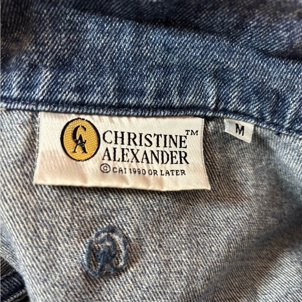 Christine Alexander Blue Denim Jean Vest Bling Swarovski Embellishment - Picture 5 of 7